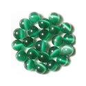 5pc - Perles Verre Oeil de Chat Boules 12mm Vert Empire Emeraude - 7427039734493