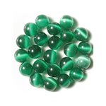 5pc - Perles Verre Oeil de Chat Boules 12mm Vert Empire Emeraude - 7427039734493