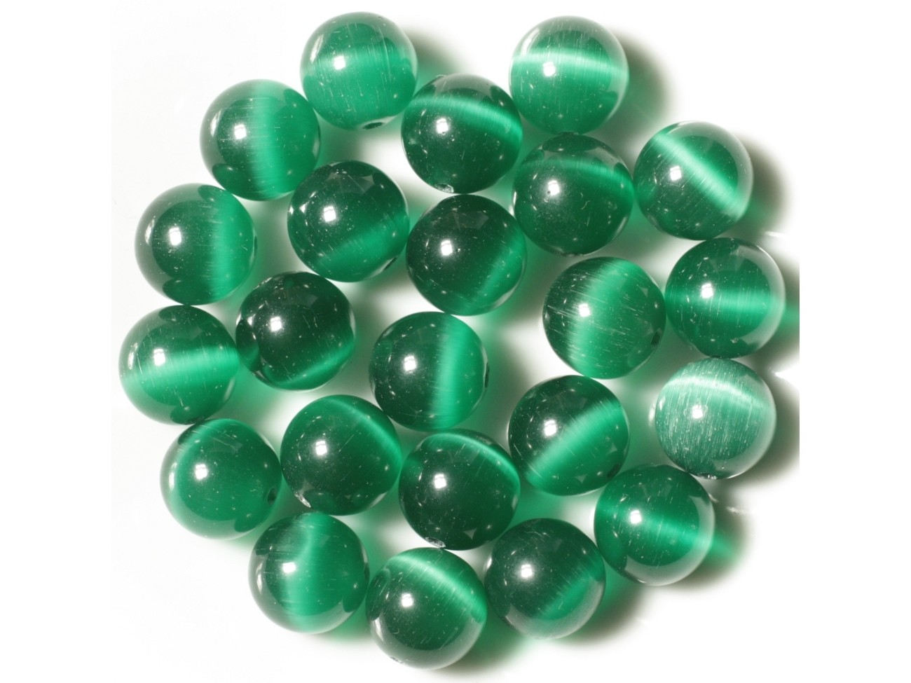4pc - Perles en Verre Oeil de Chat  Boules 12mm Gris Argenté   4558550038715