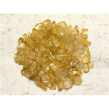 Fil 82cm 260pc env - Perles Pierre Citrine Rocailles Chips 5-10mm Jaune Transparent