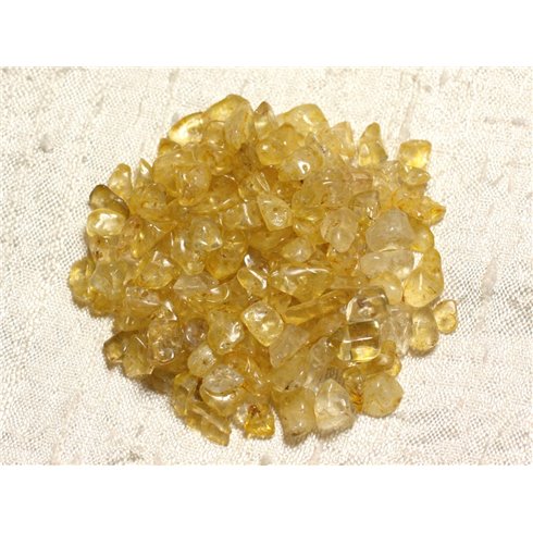 Fil 39cm 180pc env - Perles de Pierre - Citrine Rocailles Chips 3-8mm 