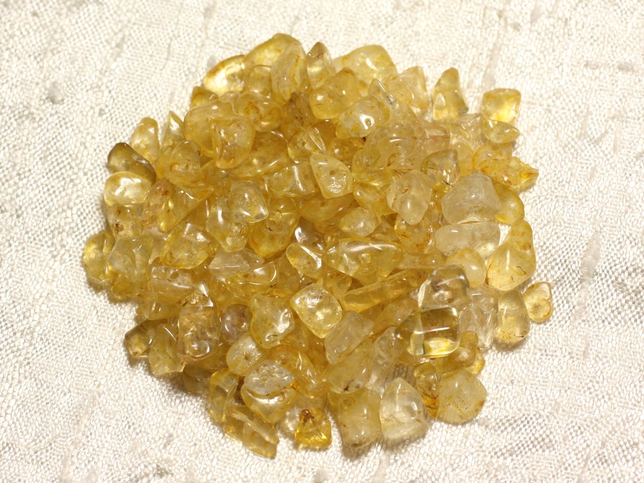 Fil 39cm 180pc env - Perles de Pierre - Citrine Rocailles Chips 3-8mm 
