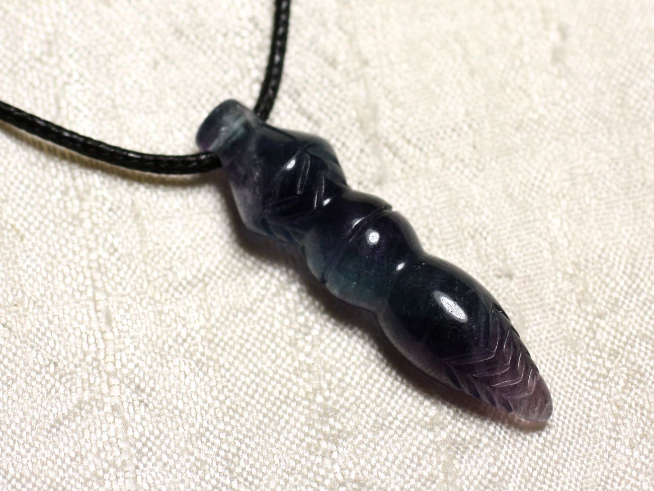 Pendentif Pendule Egyptien Thot en Pierre - Quartz Rose 46mm 
