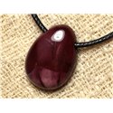 Collier Pendentif en Pierre - Jaspe Mokaite Goutte 25mm