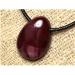 Collier Pendentif en Pierre - Jaspe Mokaite Goutte 25mm