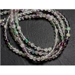30pc - Perles de Pierre - Fluorite Multicolore Boules 4mm - 8741140005150 