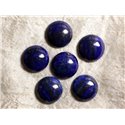 1pc - Cabochon Pierre - Lapis Lazuli Rond 12mm Bleu nuit Doré - 7427039734677