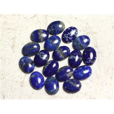 1pc - Cabochon Pierre - Lapis Lazuli Ovale 18x13mm Bleu nuit Doré - 7427039734684