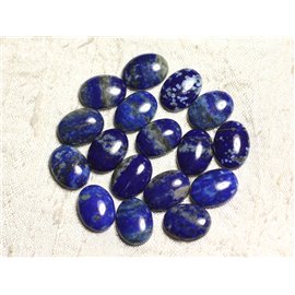 1pc - Cabochon Pierre - Lapis Lazuli Ovale 18x13mm Bleu nuit Doré - 7427039734684