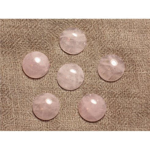 1pc - Cabochon Pierre - Quartz Rose Rond 12mm rose clair - 7427039734714