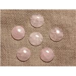 1pc - Cabochon Pierre - Quartz Rose Rond 12mm rose clair - 7427039734714