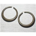 Boucles d'Oreilles Résine CCB Marron anneaux créoles cercles 65mm - Ethnique Vintage designer francais - 8741140026360