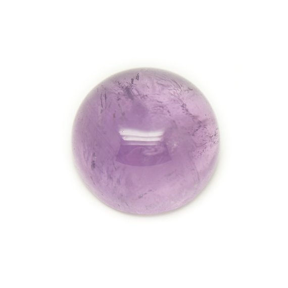 1pc - Cabochon Pierre - Amethyste Claire Lavande Rond 20mm Blanc Mauve Transparent - 7427039734813