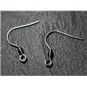 20pc - Crochets Boucles Oreilles 21mm Acier 316L inoxydable chirurgical Perle Ovale Olive - 7427039734868