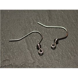 20pc - Crochets Boucles Oreilles 19mm Acier 304L inoxydable chirurgical Perle Losange - 7427039734882