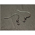 20pc - Crochets Boucles Oreilles 19mm Acier 304L inoxydable chirurgical Perle Losange - 7427039734882