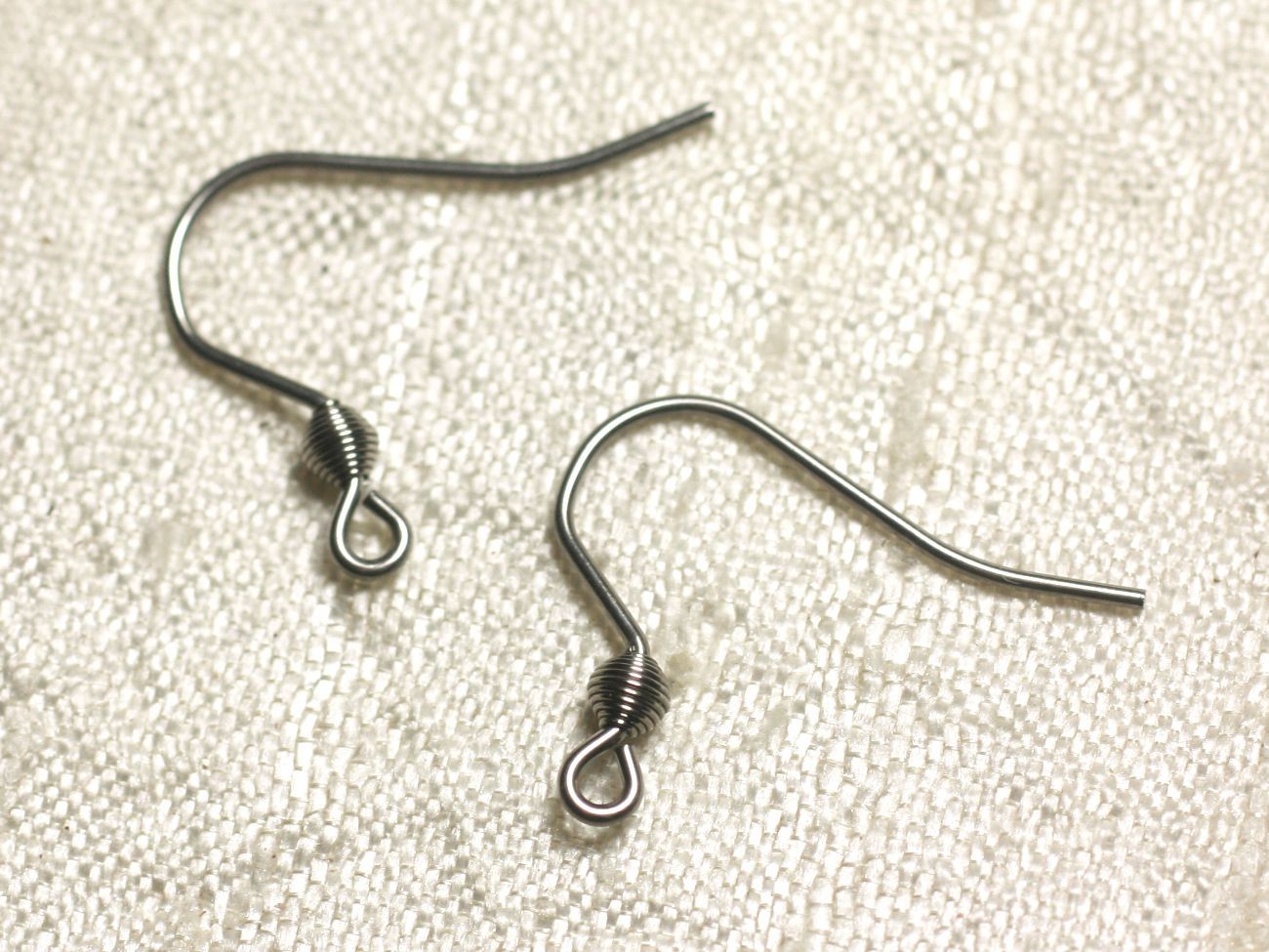 200pc - Crochets Boucles Oreilles 19mm Acier 304L inoxydable chirurgical Perle Losange - 7427039734899