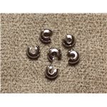 20pc - Apprets Cache Perles a écraser Métal Acier inoxydable 304L 4mm - 7427039734929