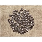 30pc - Cache Perles à écraser Métal Argenté Rhodium 4mm  4558550034748