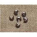 30pc - Cache Perles à écraser Métal Argenté Rhodium 4mm  4558550034748