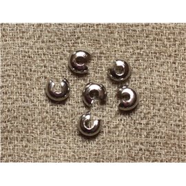30pc - Cache Perles à écraser Métal Argenté Rhodium 4mm 4558550034748 30pc - Cache Perles à écraser Métal Argenté Rhodium 4mm 4558550034748