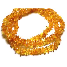 Fil 40cm 160pc env - Perles Pierre Ambre naturelle Baltique Rocailles Chips Rondelles 6-12mm Miel Jaune Orange