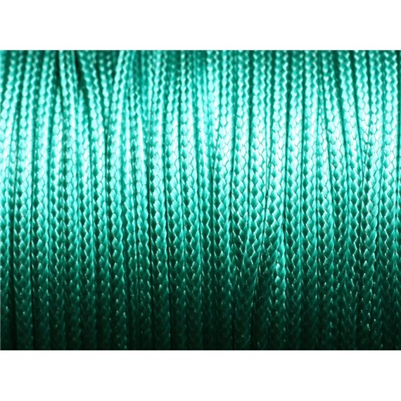 10 metres - Fil Corde Cordon Coton Ciré 0.8mm Vert Turquoise Emeraude - 7427039735049