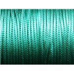 10 metres - Fil Corde Cordon Coton Ciré 0.8mm Vert Turquoise Emeraude - 7427039735049