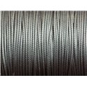 Bobine 160 metres env - Fil Corde Cordon Coton Ciré 0.8mm Gris Souris Anthracite