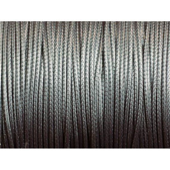 Bobine 160 metres env - Fil Corde Cordon Coton Ciré 0.8mm Gris Souris Anthracite