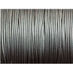 Bobine 160 metres env - Fil Corde Cordon Coton Ciré 0.8mm Gris Souris Anthracite