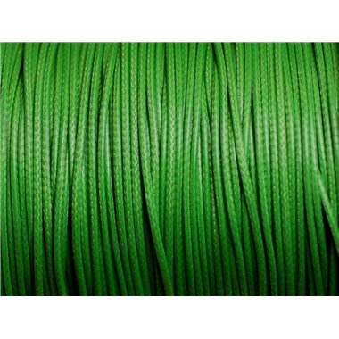 Bobine 75 metres env - Fil Corde Cordon Coton Ciré 1mm Vert Pomme Printemps Fluo