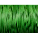 Bobine 75 metres env - Fil Corde Cordon Coton Ciré 1mm Vert Pomme Printemps Fluo