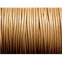 5 mètres - Cordon coton ciré enduit 1.5mm Beige clair ivoire crème - 8741140014916 