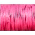 Bobine 90 metres env - Fil corde cordon coton ciré 2mm Rose bonbon fluo