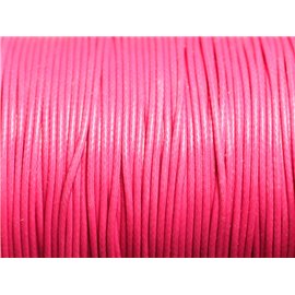 Bobine 90 metres env - Fil corde cordon coton ciré 2mm Rose bonbon fluo