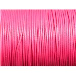 Bobine 90 metres env - Fil corde cordon coton ciré 2mm Rose bonbon fluo