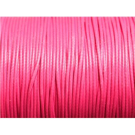 5 metres - Fil corde cordon coton ciré 2mm Rose bonbon fluo - 7427039735230