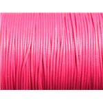 5 metres - Fil corde cordon coton ciré 2mm Rose bonbon fluo - 7427039735230