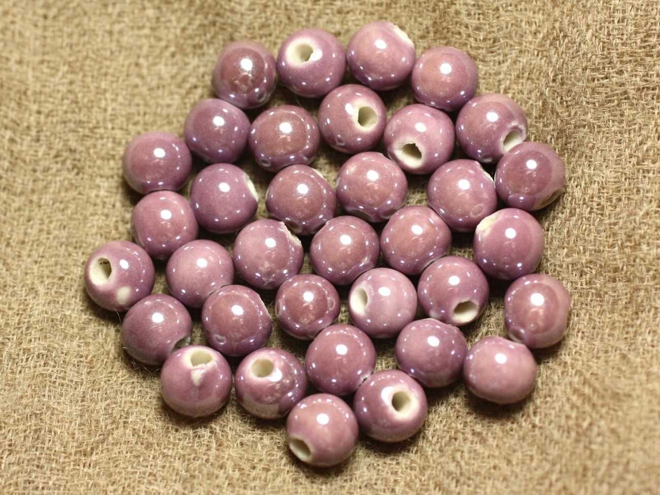 20pc - Perles Céramique Porcelaine Boules 6mm Bleu Turquoise irisé -  4558550088673 
