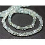 Fil 33cm 100pc env - Perles Pierre - Aigue Marine Rondelles Heishi 6-7mm Bleu clair