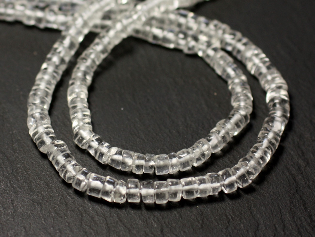 Fil 32cm 95pc env - Perles de Pierre - Citrine Rondelles Heishi 5-7mm