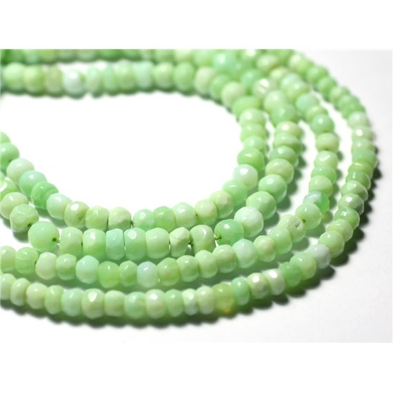 10pc - Perles Pierre - Opale Verte Rondelles Facettées 4-6mm - 7427039735490