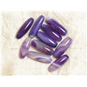3pc - Perle de Pierre - Agate Violette Fuseau Riz 26-30mm  4558550030207 