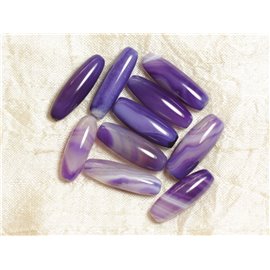 3pc - Perle de Pierre - Agate Violette Fuseau Riz 26-30mm  4558550030207 