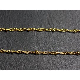 1 mètre - Chaîne Mailles et Perles Métal Doré Qualité 1.8 - 2mm 45585500878121  1 mètre - Chaîne Mailles et Perles Métal Doré Qualité 1.8 - 2mm 45585500878121