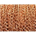 2 metres - Appret Chaine Métal Maillons ovales torsadés 5x4mm Rose Cuivre - 7427039735674