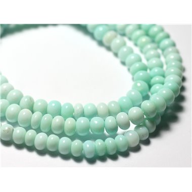 Fil 32cm 70pc env - Perles Pierre - Opale Rondelles 5-7mm blanc bleu vert turquoise pastel