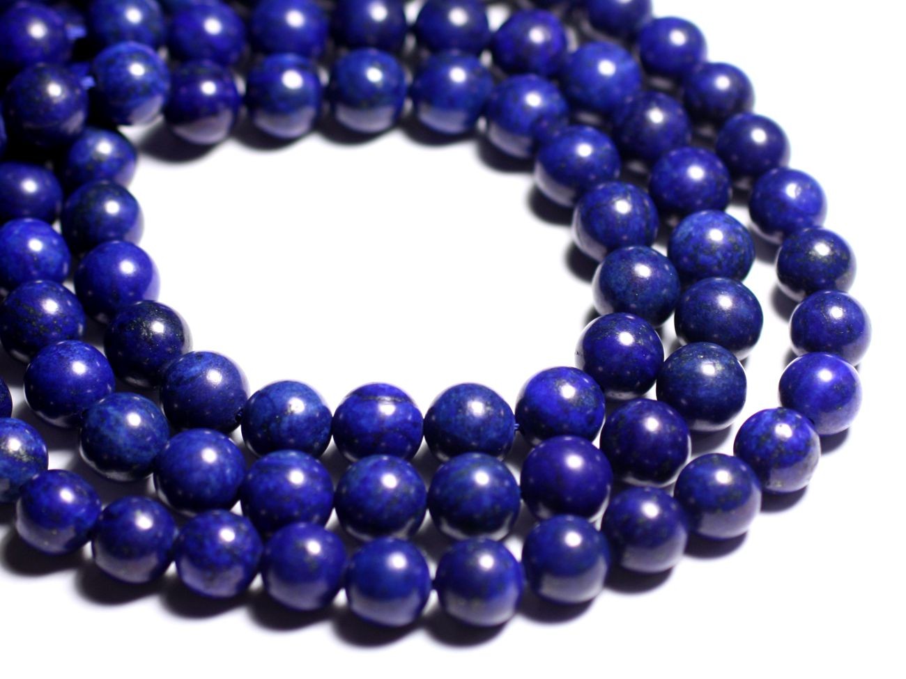 Fil 39cm 46pc env - Perles de Pierre - Lapis Lazuli Boules 8mm 