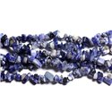 160pc environ - Perles Pierre - Sodalite Rocailles Chips 3-8mm bleu noir blanc - 7427039736084